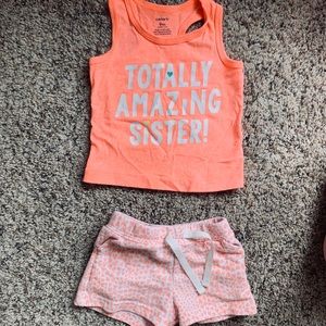 Baby Girl Orange Tank and Shorts Set